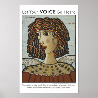 Ich bin Frau, ich kann Vogelgeplakat fliegen Poster