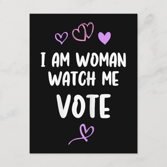 Ich bin Frau und schaue mir bei der Abstimmung zu Begleitkarte (Vorderseite)