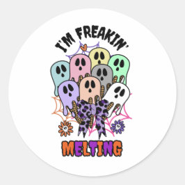 Ich bin Freakin, ich schmelze Halloween-Eiscreme-G Runder Aufkleber