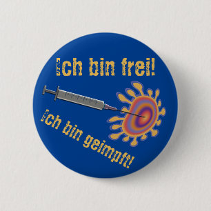 Ich bin frei! Ich bin geimpft! Button
