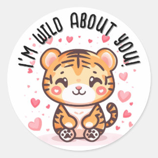 Ich bin frei von dir! Tiger-Valentinstag Runder Aufkleber