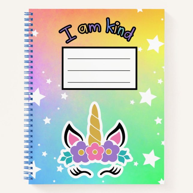 "Ich bin freundlich" Notebook Notizbuch (Vorderseite)