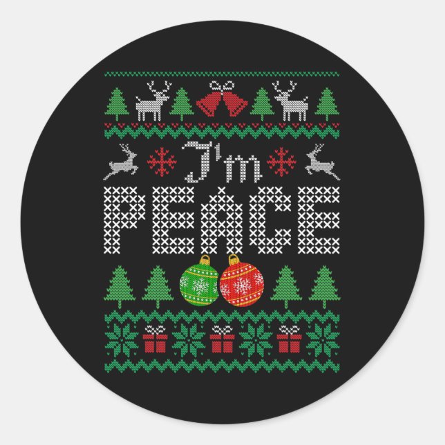 Ich bin Friede, dass ich in ein Paar komme, das hä Runder Aufkleber (Vorderseite)