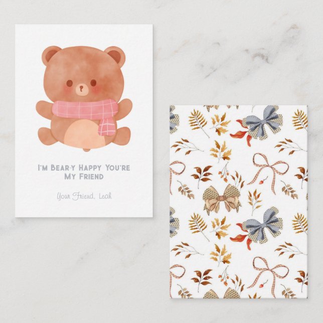 Ich bin froh, dass du meine Freundschaftsschule Va Mitteilungskarte (Vorne/Hinten)