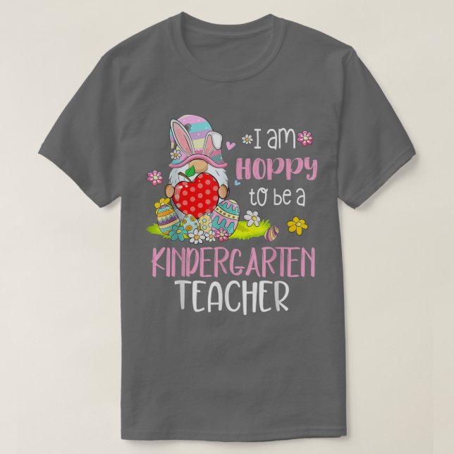 Ich bin froh, ein Kinderlehrer zu sein Bunny Gnome T-Shirt (Design vorne)