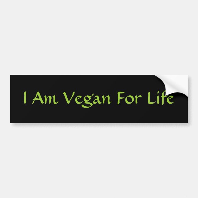 Ich bin für das Leben vegan. Grün. Slogan. Autoaufkleber (Vorne)