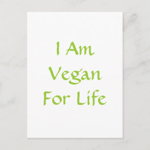 Ich bin für das Leben Vegan. Grün. Slogan. Gestalt Postkarte
