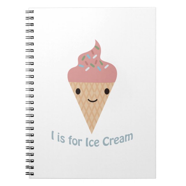 Ich bin für Eiscreme Notizblock (Vorderseite)