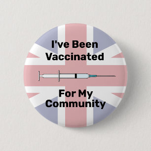 Ich bin für meinen Community Union Jack B geimpft Button