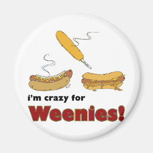 Ich bin für Weenies verrückt! Mais-Chili-Hotdog Magnet