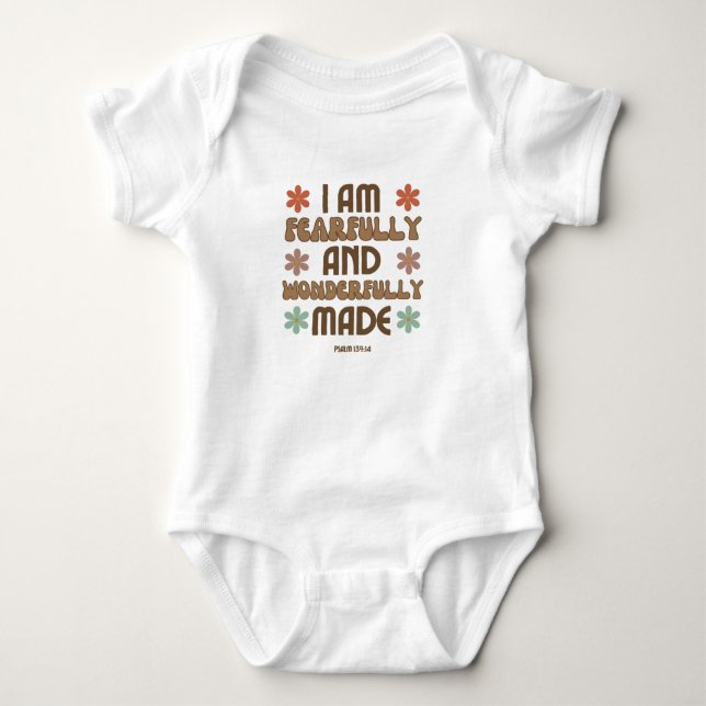 Ich bin furchtbar und wunderbar gemacht baby strampler (Vorderseite)