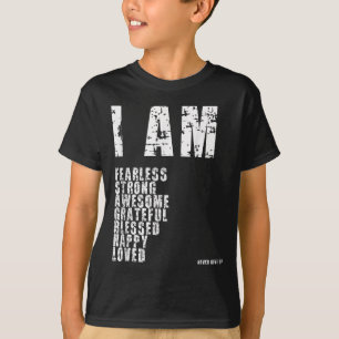 Ich bin furchtlos, stark, gesegnet, liebe Gott Mot T-Shirt