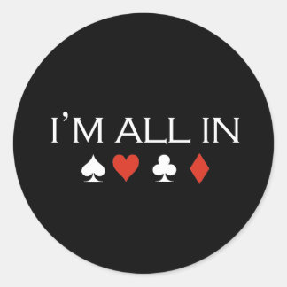 Ich bin ganz in T - Shirt weiß Runder Aufkleber