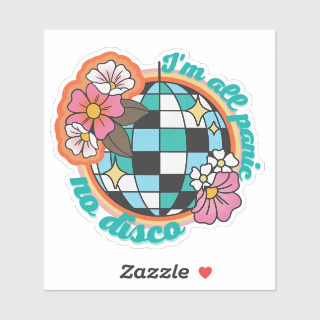 Ich bin ganz Panik No Disco Sticker (Blatt)