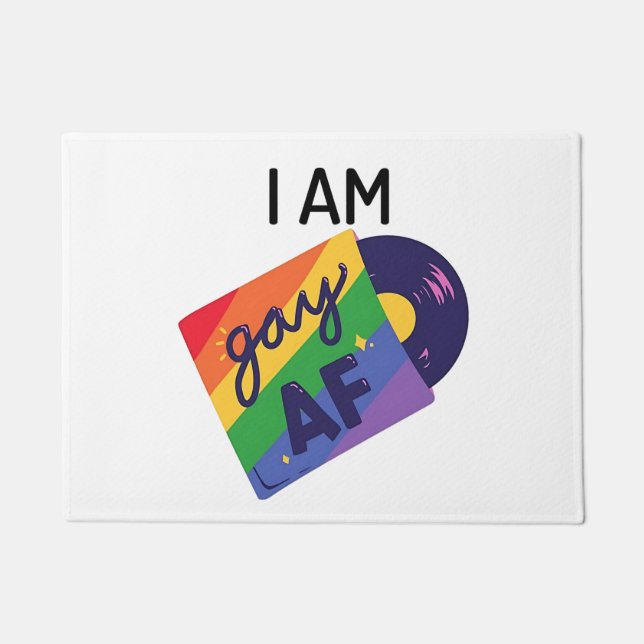 Ich bin Gay AF Funny LGBT Pride Monat Fußmatte (Vorderseite)