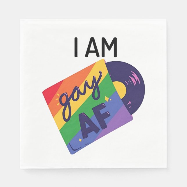 Ich bin Gay AF Funny LGBT Pride Monat Serviette (Vorderseite)