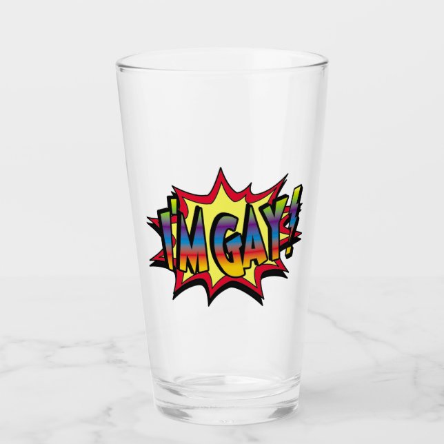 Ich bin Gay Burst Glas (Vorderseite)