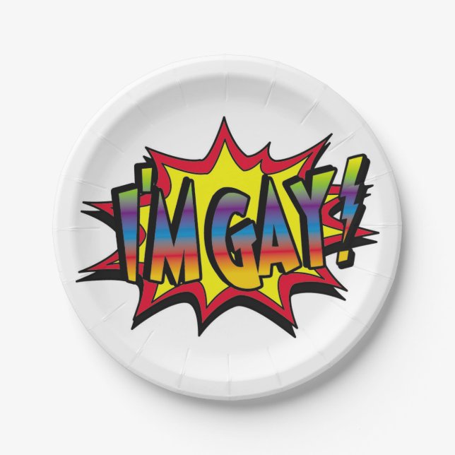 Ich bin Gay Burst Pappteller (Vorderseite)