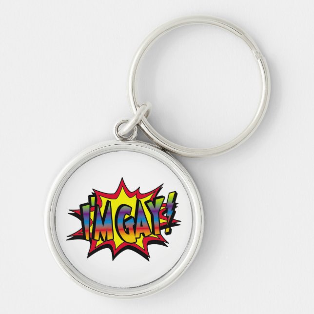 Ich bin Gay Burst Schlüsselanhänger (Vorne)