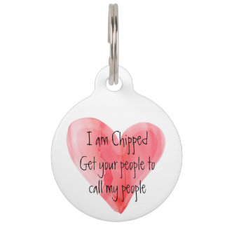 Ich bin gechippt Funny niedliches Wasser Farbe Mik Tiermarke