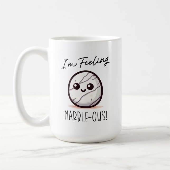 Ich bin Gefühl Marble-ous - Niedlich Geology Pun C Kaffeetasse (Links)