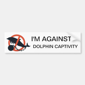 Ich bin GEGEN DELPHIN-GEFANGENSCHAFT Autoaufkleber