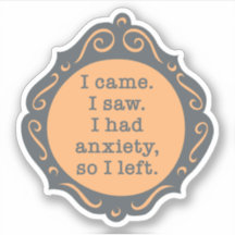 Ich bin gekommen. Ich sah... Aufkleber - Pfirsich