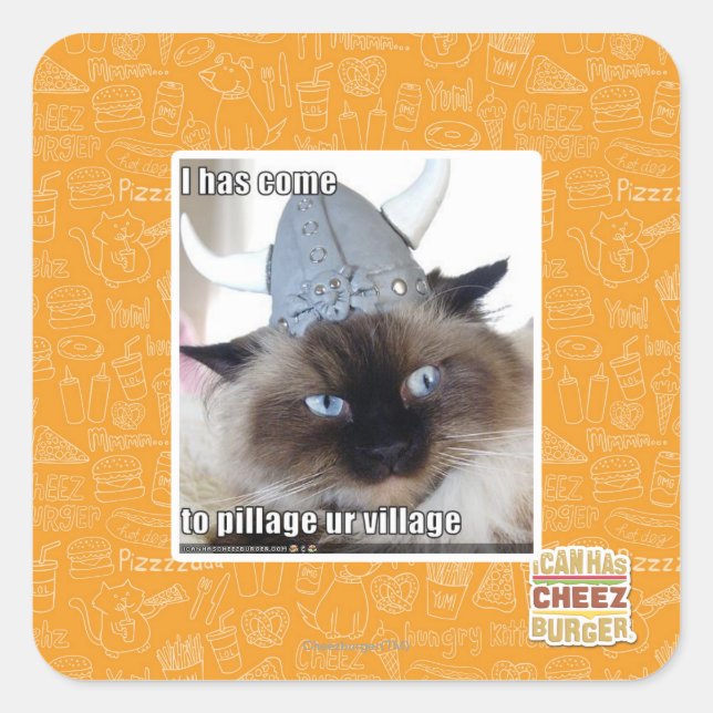 Ich bin gekommen, um unser Dorf zu plündern Quadratischer Aufkleber (Vorderseite)