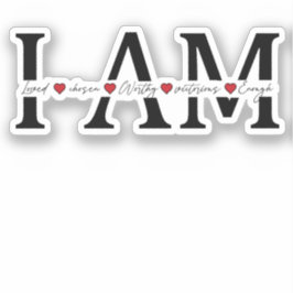 Ich bin geliebt, gewählt, würdig, viktorianisch, g aufkleber