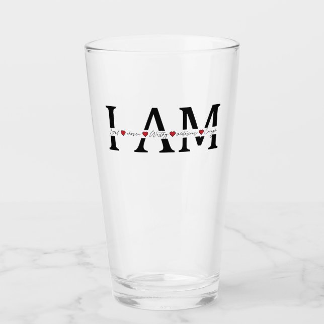 Ich bin geliebt, gewählt, würdig, viktorianisch, g glas (Vorderseite)