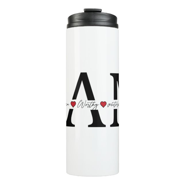 Ich bin geliebt, gewählt, würdig, viktorianisch, g thermosbecher (Vorderseite)