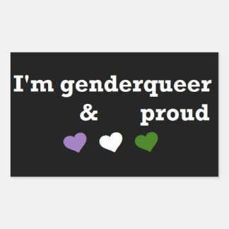 Ich bin Genderqueer und stolz Rechteckiger Aufkleber