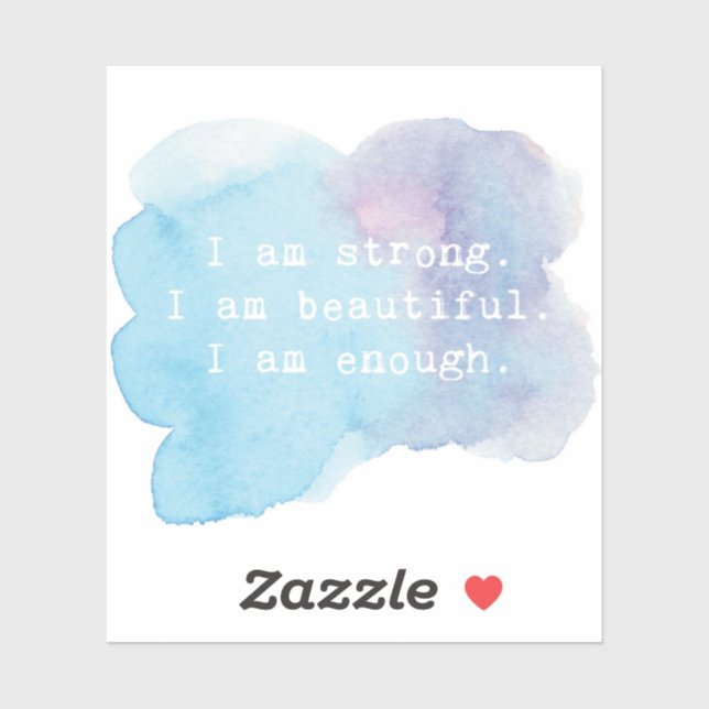 Ich bin genug aufkleber (Blatt)