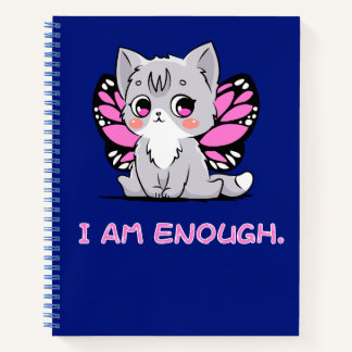 Ich bin genug. Niedliches Kätzchen mit Flügeln! Ta Notizbuch