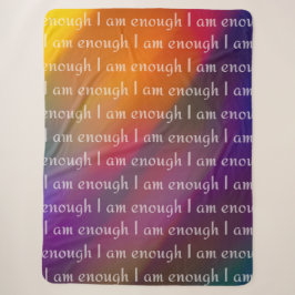 Ich bin genug Regenbogen-Affirmationsmuster-Design Sherpadecke