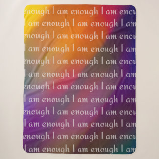 Ich bin genug Regenbogen-Affirmationsmuster-Design Sherpadecke