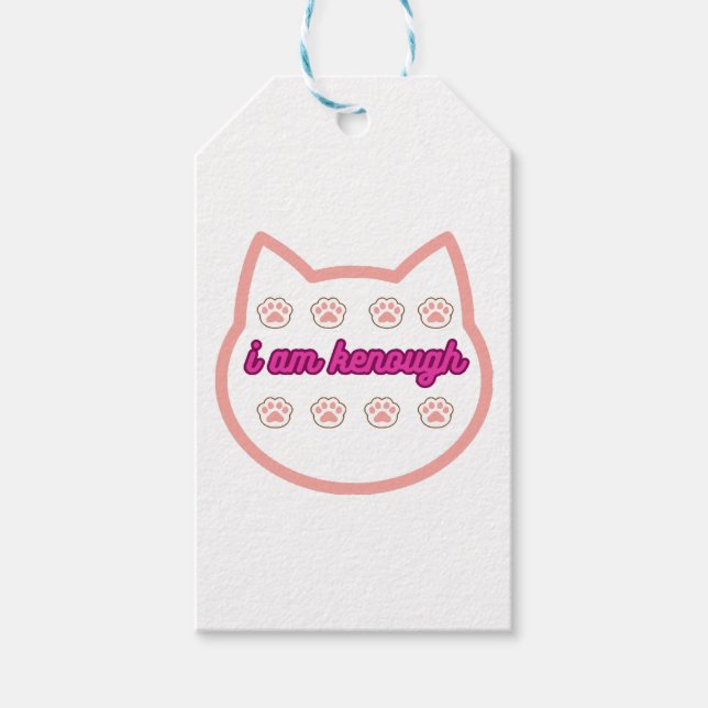 Ich bin genug T-Shert-Katze Geschenkanhänger (Vorderseite)