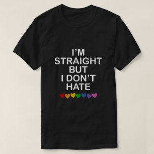 ICH BIN GERADE, ABER ICH HASSE RAINBOW-HERZEN WIRK T-Shirt