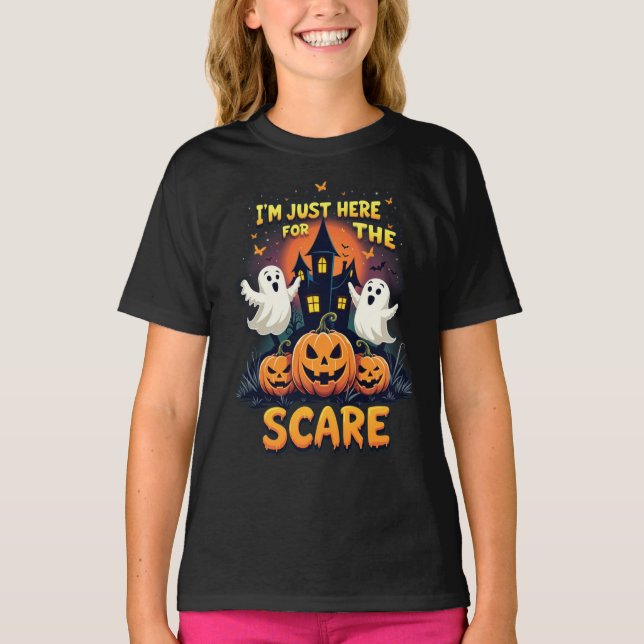 Ich bin gerade hier, der Horror Vibes von Scare Ha T-Shirt (Vorderseite)
