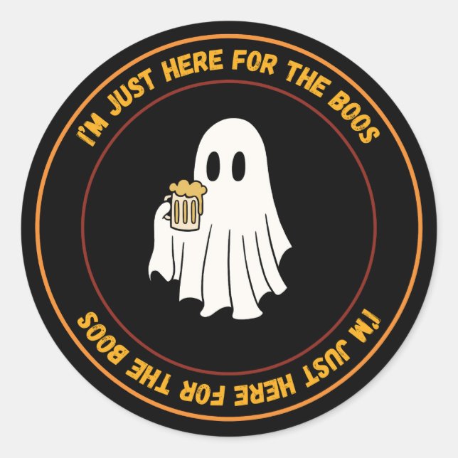 Ich bin gerade hier für Boos Runder Aufkleber (Vorderseite)