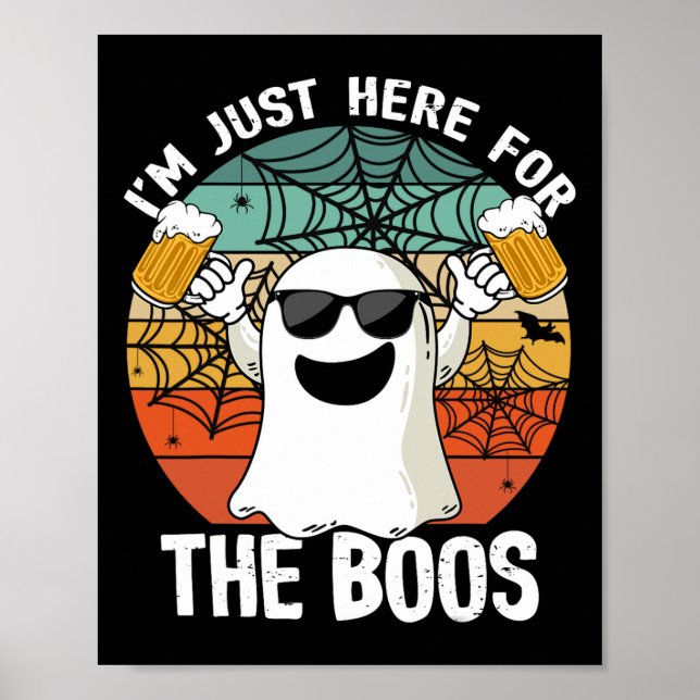 Ich bin gerade hier für das Boos Funny Halloween B Poster (Vorne)