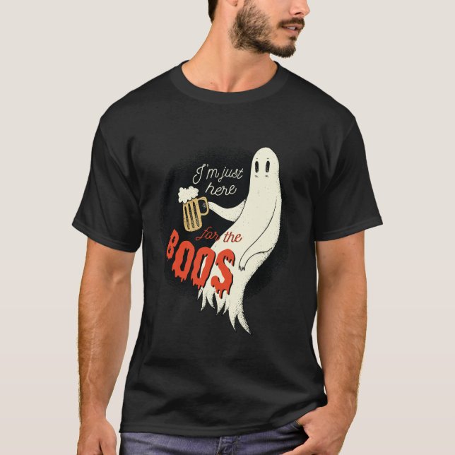 Ich bin gerade hier für das BOOS FUNNY Halloween G T-Shirt (Vorderseite)