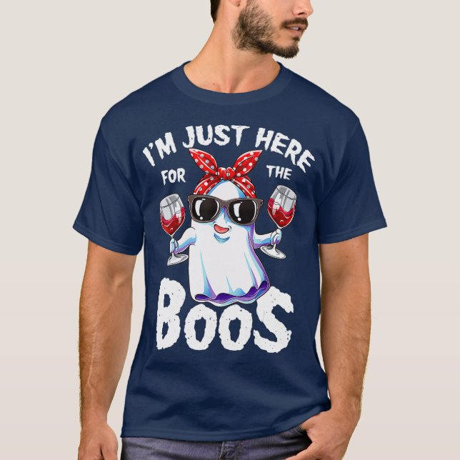 Ich bin gerade hier für das Boos Funny Halloween G T-Shirt (Vorderseite)