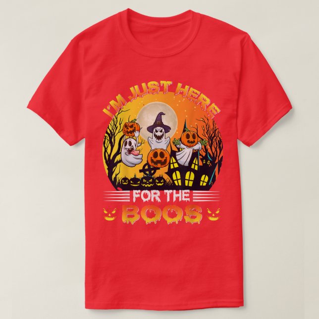 Ich bin gerade hier für das Boos Ghost Halloween-P T-Shirt (Design vorne)