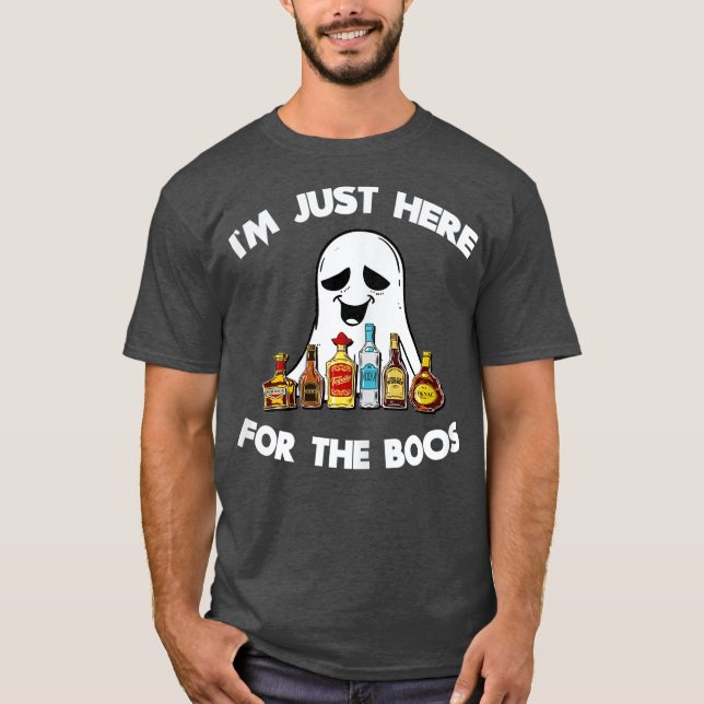 Ich bin gerade hier für das Boos Halloween Drink B T-Shirt (Vorderseite)