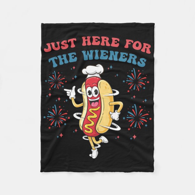 Ich bin gerade hier für die Dackeln am 4. Juli 201 Fleecedecke (Vorderseite)