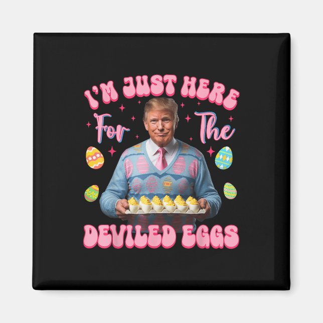 Ich bin gerade hier für die geweihten Eier Funny T Magnet (Vorne)