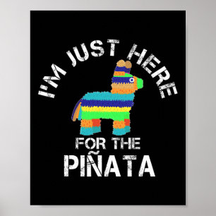 Ich bin gerade hier für die Pinata Funny Cinco de  Poster
