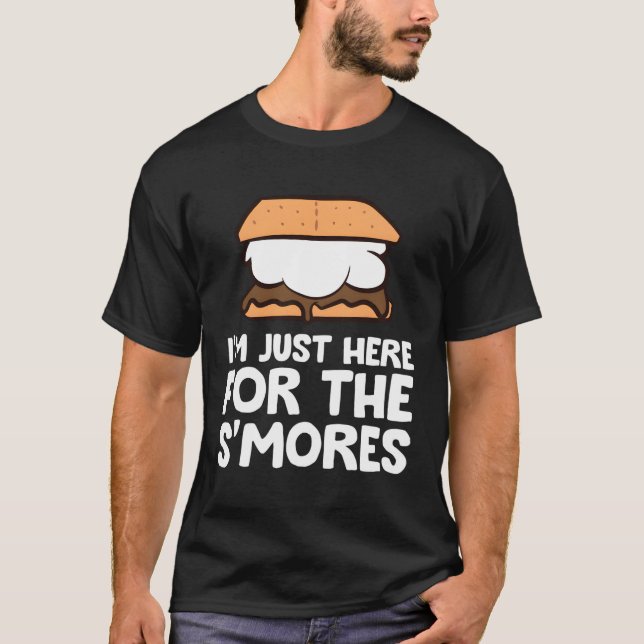 Ich bin gerade hier für die Smores Campfire S'More T-Shirt (Vorderseite)