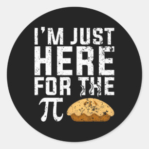 Ich bin gerade hier für Pie Mathe Runder Aufkleber